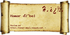 Hamar Ábel névjegykártya